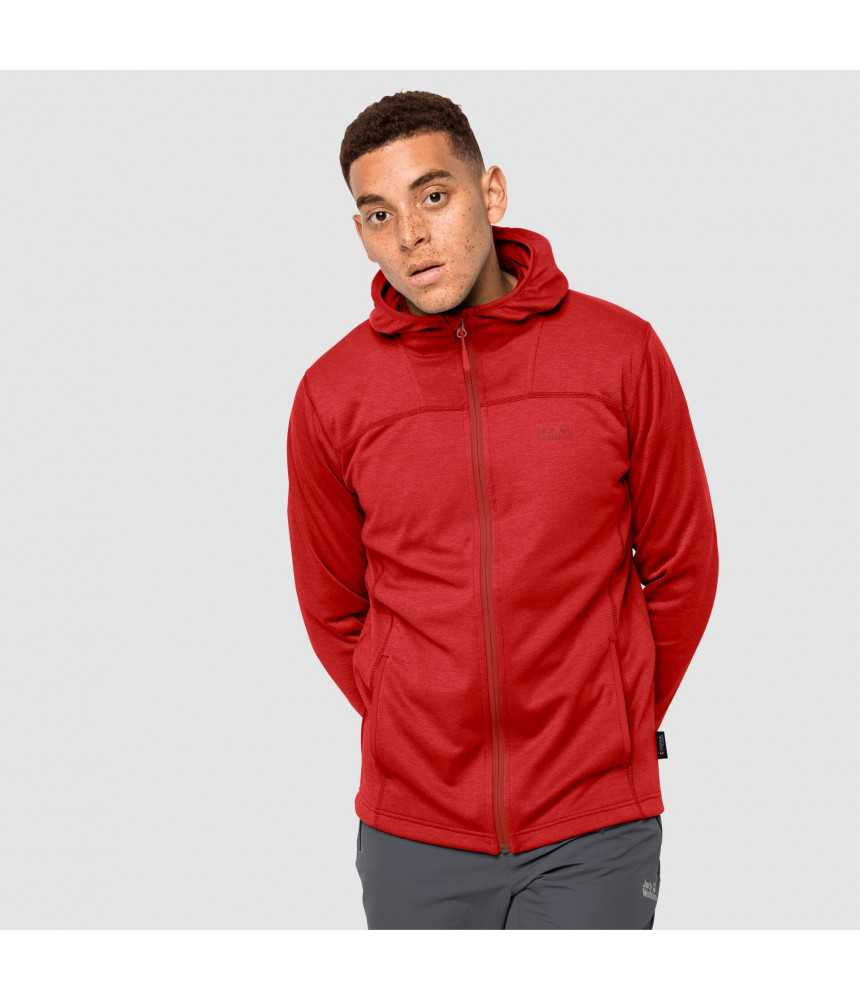 Vyriškas džemperis JACK WOLFSKIN HORIZON HOODED raudonas Vyriškas džemperis JACK WOLFSKIN HORIZON HOODED raudonas