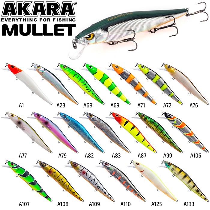 Vobleriai Akara Mullet 110F 14g