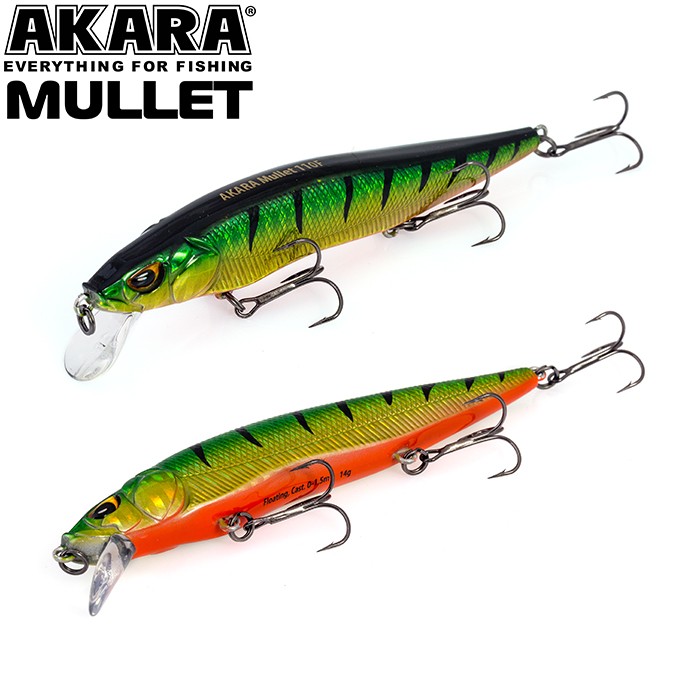 Vobleriai Akara Mullet 110F, 14 g, 110 mm