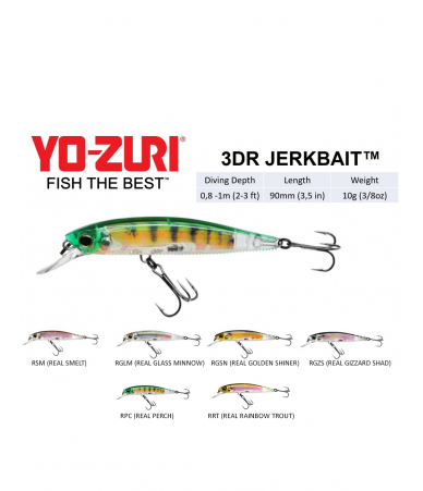 Vobleris Yo-Zuri 3DR™ Jerkbait SP 9cm 10g