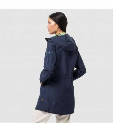 Lietpaltis moterims JACK WOLFSKIN CAPE YORK COAT | t.mėlyna