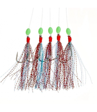 Sistemėlė Fladen Glitter Feather Rig Red Turquoise 17-596