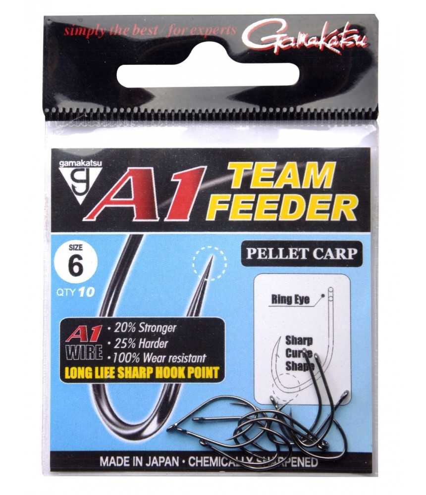 Kabliukai Gamakatsu A1 Team Feeder Pellet Carp, sidabrinės spalvos