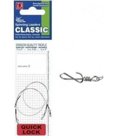 Pavadėliai Dragon Quick Lock 1x19 3 kg/15 cm