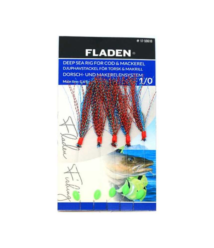Sistemėlė Fladen Glitter Feather Rig Red Turquoise 17-596