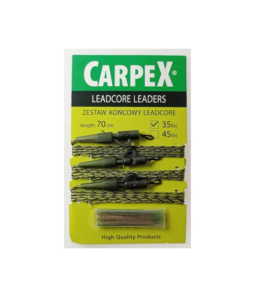 Pavadėlis karpinei žvejybai Carpex, 35 LB, 70 cm, žalias