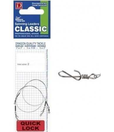 Pavadėliai Dragon Quick Lock 1x19, 5 kg/20 cm