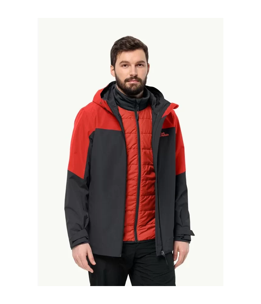 Vyriška striukė Jack Wolfskin GLAABACH 3in1 | strong red