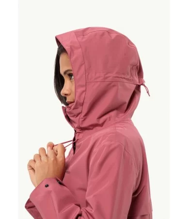 Moteriškas lietpaltis Jack Wolfskin Cape West | soft pink