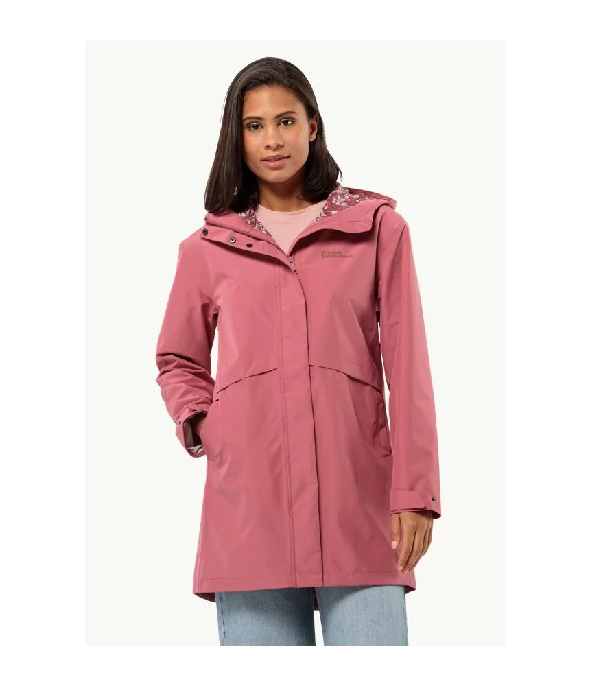 Moteriškas lietpaltis Jack Wolfskin Cape West | soft pink