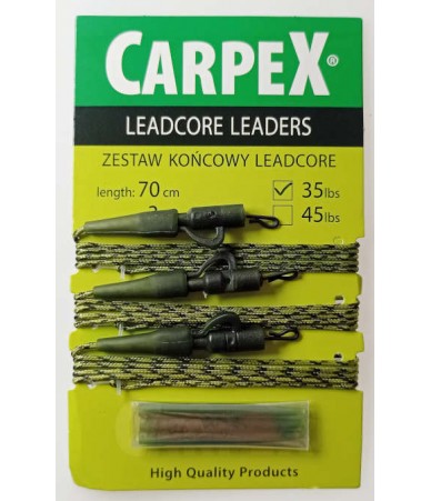 Pavadėlis karpinei žvejybai Carpex, 45 LB, 70 cm, žalias