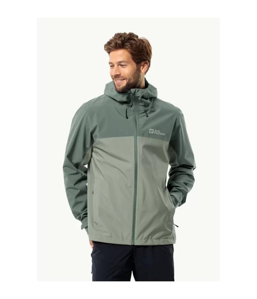 Vyriška neperšlampama striukė Jack Wolfskin WEILTAL 2,5 L JKT | mint leaf