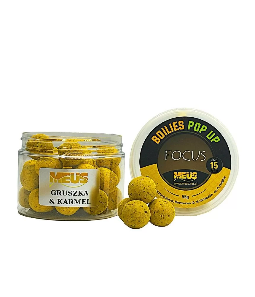 Boiliai Meus Pop Up Focus, 15 mm, 55 g, kriaušė ir karamelė