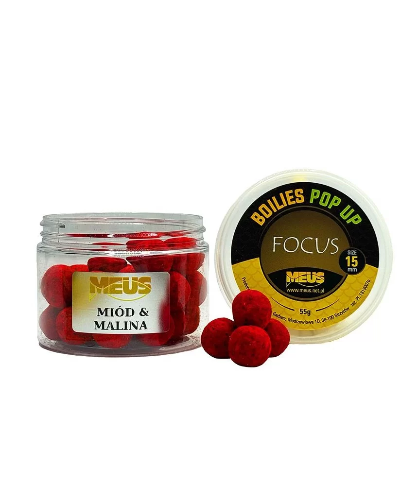 Boiliai Meus Pop Up Focus, 15 mm, 55 g, medus ir avietė