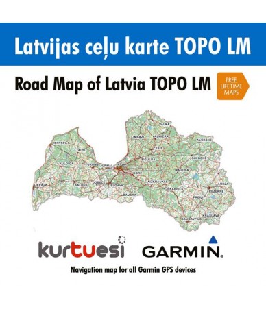 Latvijas Ceļu Karte TOPO LM...