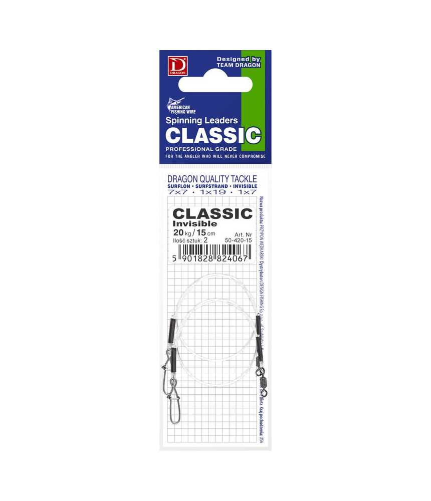Pavadėliai Dragon Fluorocarbon Invisible Classic, 20 kg Pavadėliai Dragon Fluorocarbon Invisible Classic, 20 kg