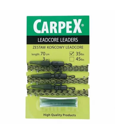 Pavadėlis karpinei žvejybai Carpex, 35 LB, 70 cm, žalias
